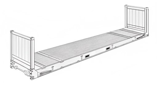 40ft Flat Rack Shipping Container – Heavy-Duty Oversized Cargo Solution ...