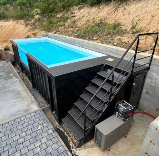 20ft Shipping Container Pool – Modern Above-Ground Pool with Durable ...